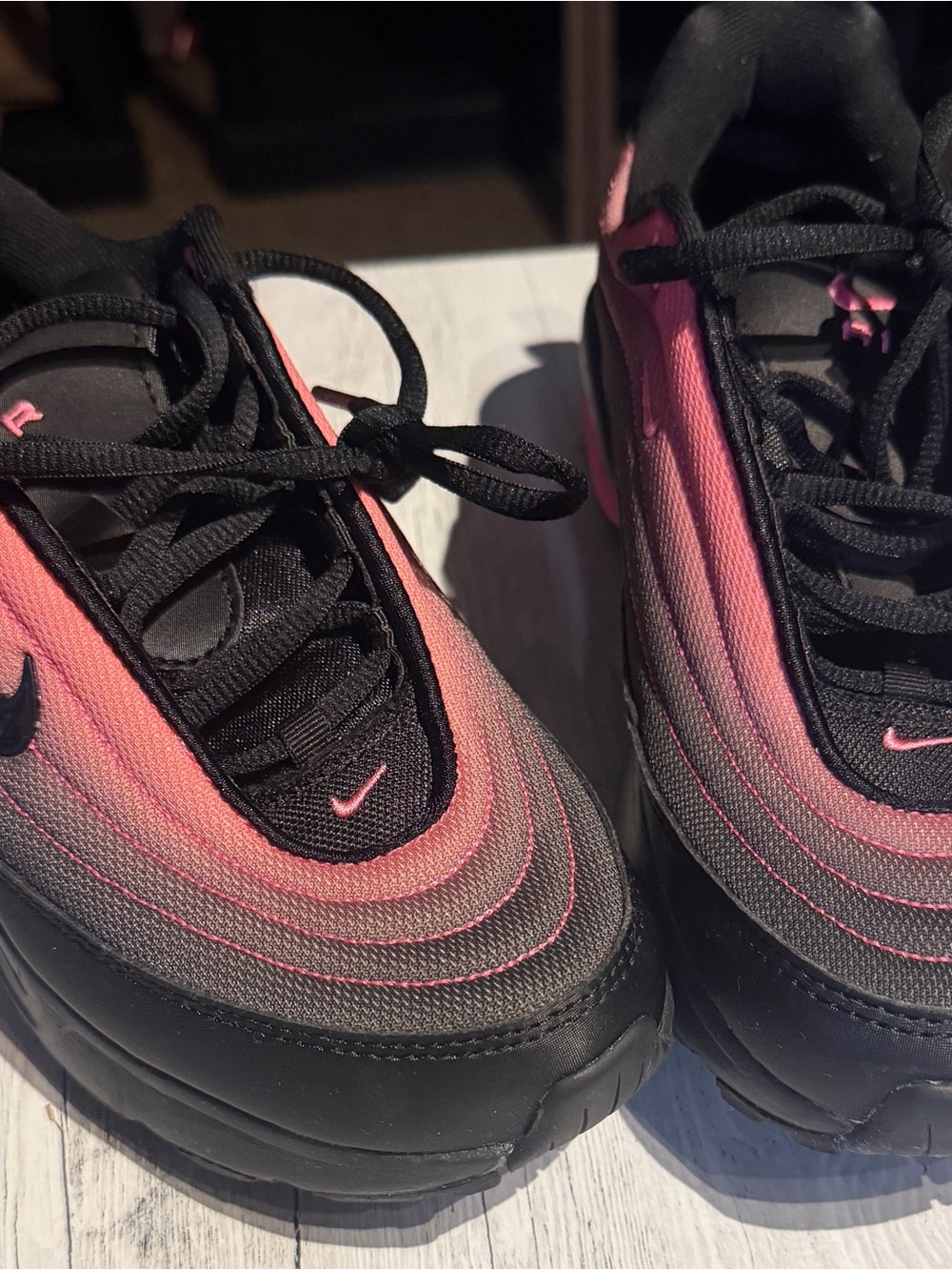 Nike Kids Black and Pink Gradient Sneakers
